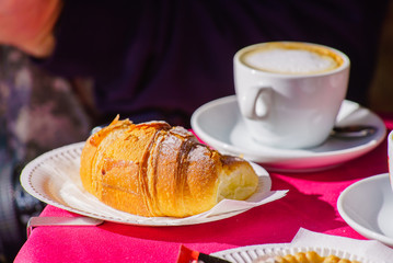 coffee with croissant