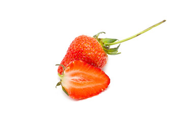 Strawberry fruits isolated on white.