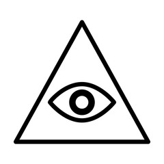 Eye of providence or all-seeing eye of God line art icon for apps and websites