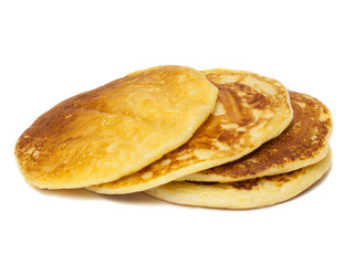 sweet pancakes over white background