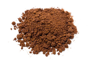 Instant coffee isolated on white.