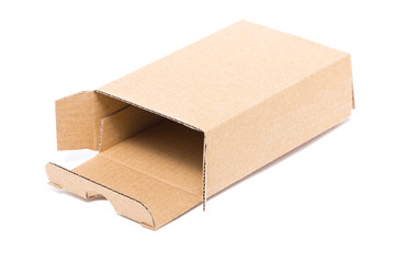 Empty cardboard box isolated on white.
