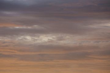 sunset sky dramatic background, colorful twilight sky with orang