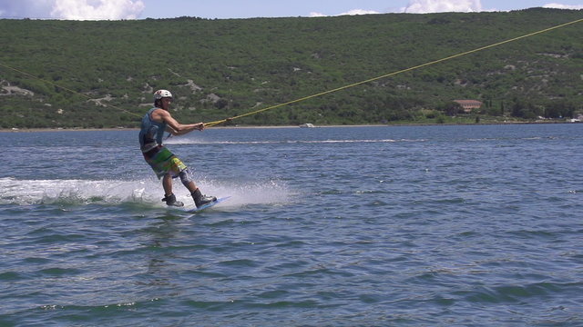 SLOW MOTION: Wakeboard jump
