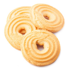 rings biscuits pile isolated on a white background