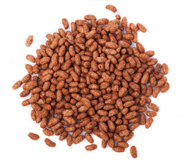 chocolate cereals isolate on a white background