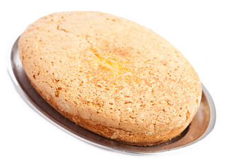 sponge cake isolated on a white background