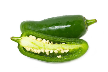 Jalapeno Pepper isolated on white.