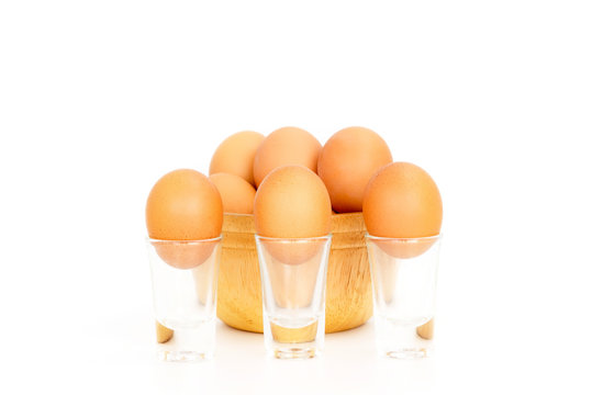 Egg, Chicken Eggs in  a bowl isolate on white