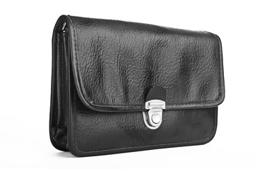 Black personal small bag isolated on white