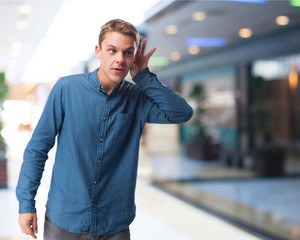 happy young-man listening sign