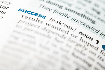 Fototapeta premium Dictionary definition of the word success