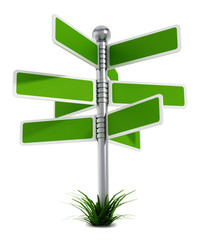 Road post with blank plates