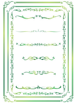 decorative gold frame set Vector