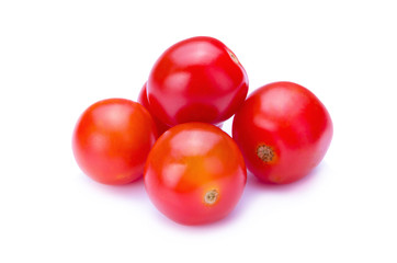 Tomatoes on white background