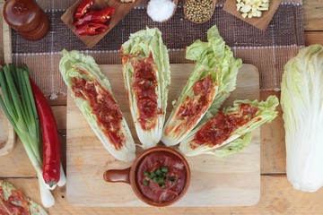 Kimchi of korean food traditional.