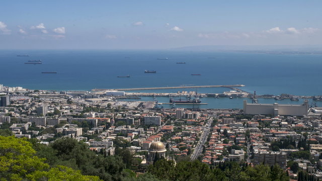 Panoramic View of Haifa, Timelaps/Haifa, Israel