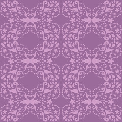  Seamless damask purple pattern