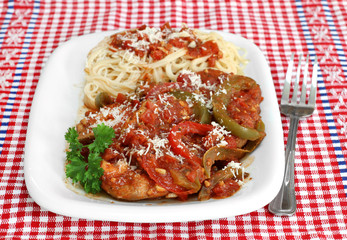 Chicken Cacciatore with pasta