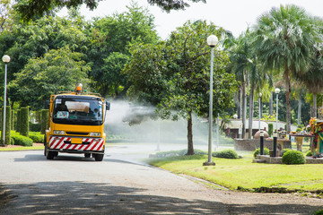 Watering plants in the garden