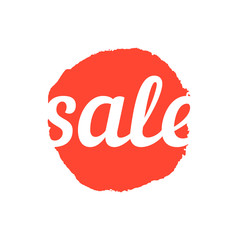 sale text on red ink stain