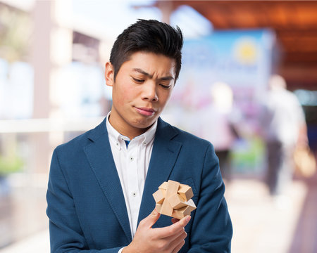 chinese man with a brain game