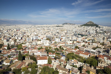 Fototapeta na wymiar View of Athens from the Acropolis,