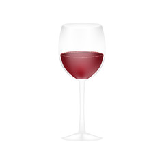 Glass of wine isolated on a white background.