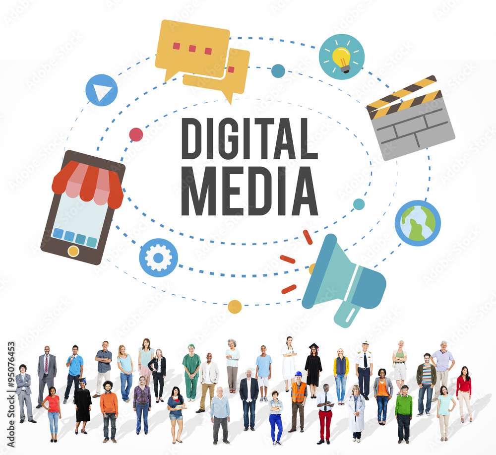 Poster digital media multimedia networking internet concept