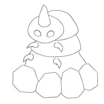 recommend clip art: Rubble Monster Line Art - Character Design