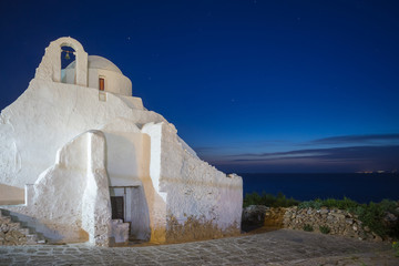 Church of Paraportiani at blue hour, Mykonos, Greece
