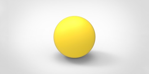 Yellow glossy ball sphere round illustration isolated on white background