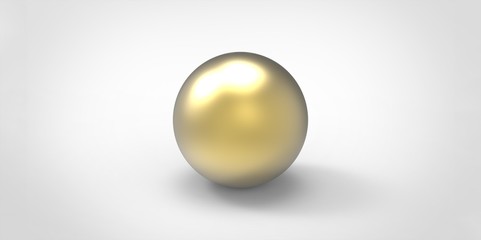Gold glossy ball sphere round illustration isolated on white background