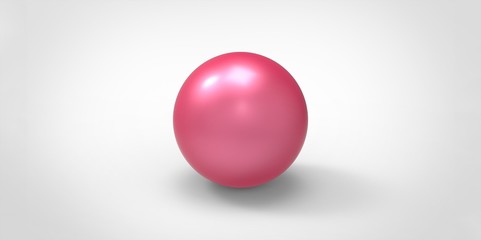 Pink glossy ball sphere round illustration isolated on white background