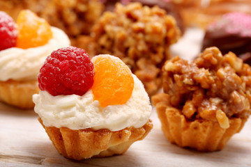 Fruit muffin with white cream