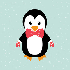 winter penguin and tie