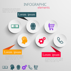 vector set of abstract 3d paper infographic elements for print or web design. business report template 