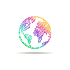  Earth logo. Globe logo icon. Abstract globe logo template. Round globe shape and earth globe symbol, technology icon, geometric globe logo.