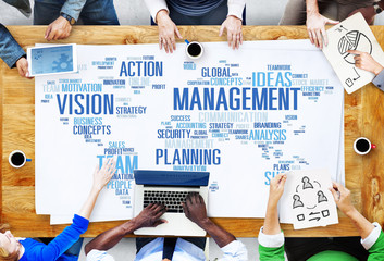 Global Management Training Vision World Map Concept