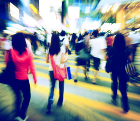 Hong Kong People Motion Pedestrian Crosswalk Concept