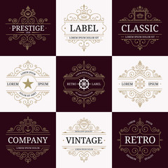 Fototapeta na wymiar Set of retro vintage luxury logotypes