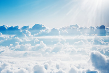 Aerial view on white fluffy clouds - 95080003