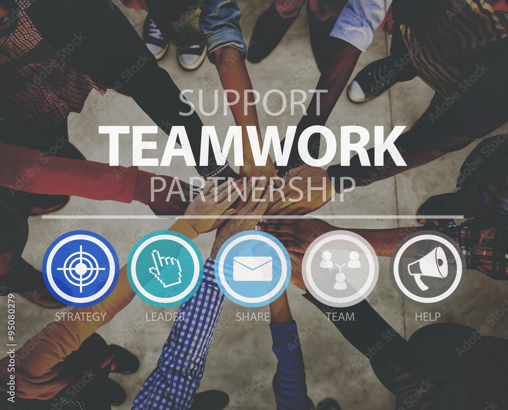 Sticker teamwork support partnership togetherness success concept - Stickers