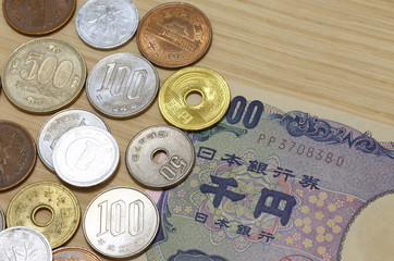 日本のお金　紙幣と硬貨