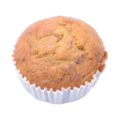 Banana muffin cake, isolated