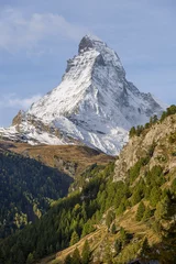 Tableaux ronds sur aluminium brossé Cervin The Matterhorn