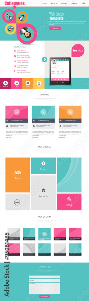 Canvas Prints business one page website design template. vector design.