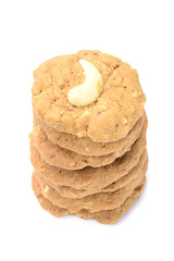 cashew nut cookies, isolated on white background