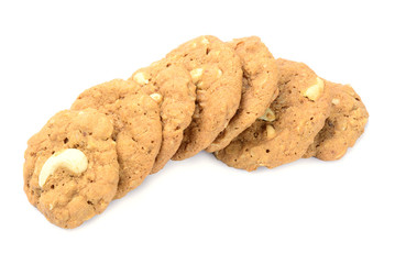 cashew nut cookies, isolated on white background