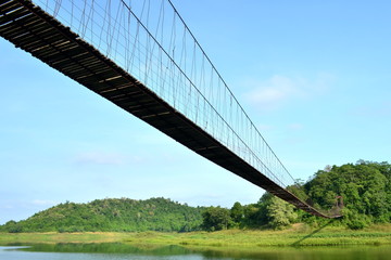 Wood bridge over reservoir/Wood bridge over reservoir at kaeng krachan national park,thailand